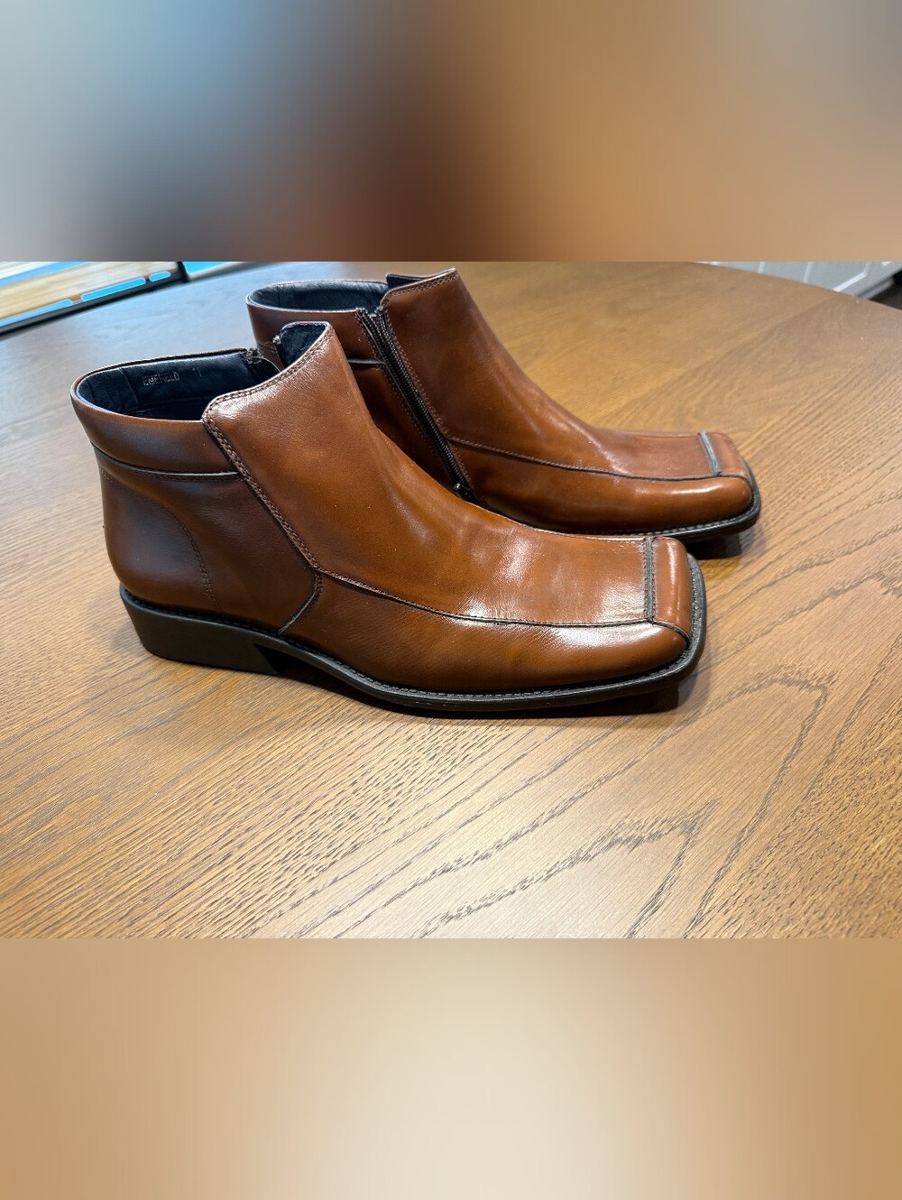 Vintage 90s Steve Madden Flanders Square Toe Brown Leather Ankle Boots 11